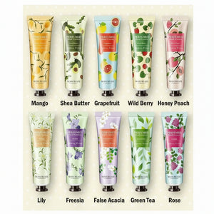 Revitalize Your Hands with Our 10-Piece Fruity Flowery Hand Cream Set - Nourishing, Moisturizing, and Repairing Care for Beautiful Skin!