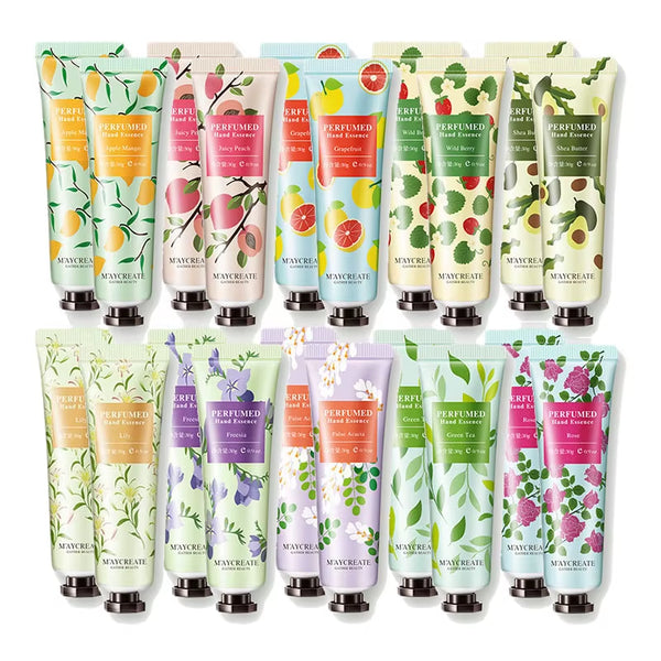 Revitalize Your Hands with Our 10-Piece Fruity Flowery Hand Cream Set - Nourishing, Moisturizing, and Repairing Care for Beautiful Skin!