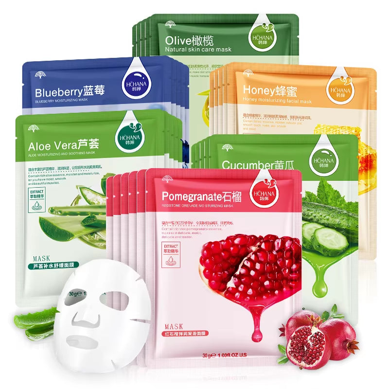 Revitalize Your Skin with 30Pcs Fresh Fruits Facial Masks - Korean Hydrating, Moisturizing, and Firming Treatment!
