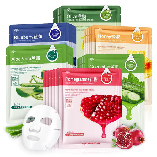 Revitalize Your Skin with 30Pcs Fresh Fruits Facial Masks - Korean Hydrating, Moisturizing, and Firming Treatment!