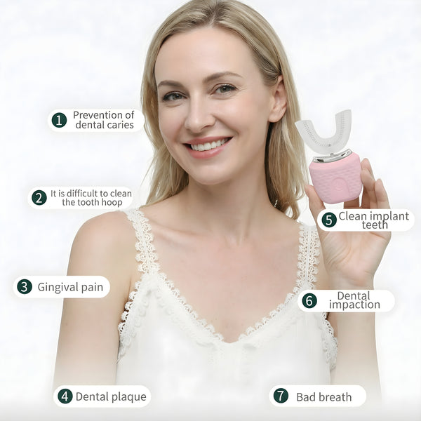 Electric U-Shaped Pink Toothbrush