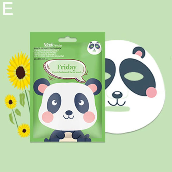 1/7Pcs Cartoon Facial Mask Deep Hydrating Sheet Mask Moisturizing Tender Skin Mask Dog Panda Pig Animal Pattern Skin Care