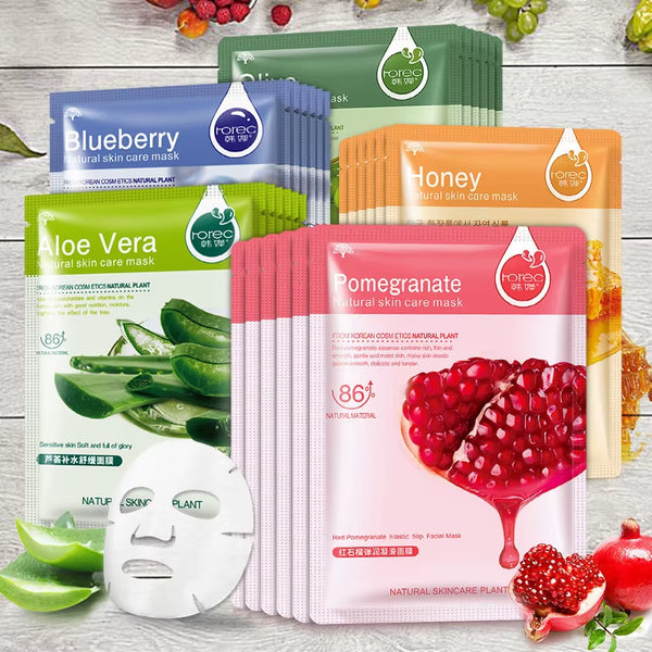 Revitalize Your Skin with 30Pcs Fresh Fruits Facial Masks - Korean Hydrating, Moisturizing, and Firming Treatment!