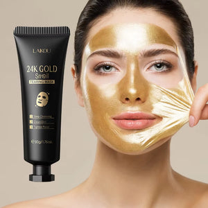 Revitalize Your Skin with LAIKOU 24K Gold Sakura Peeling Face Mask - Anti-Wrinkle, Whitening, and Blackhead Removal Treatment