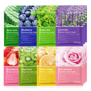 Revitalize Your Skin with 8Pcs Natural Plant Face Masks - Hydrating, Firming, and Perfect for All Skin Types!