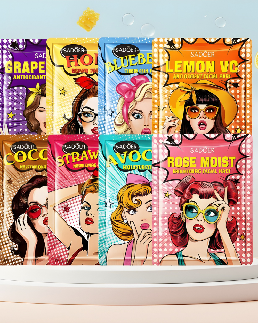 8-Pack Beauty Fruits Facial Masks