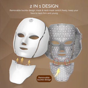 7-Color LED Face & Neck Mask | Anti-Aging Light Therapy Device