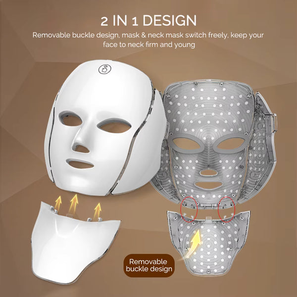 7-Color LED Face & Neck Mask | Anti-Aging Light Therapy Device