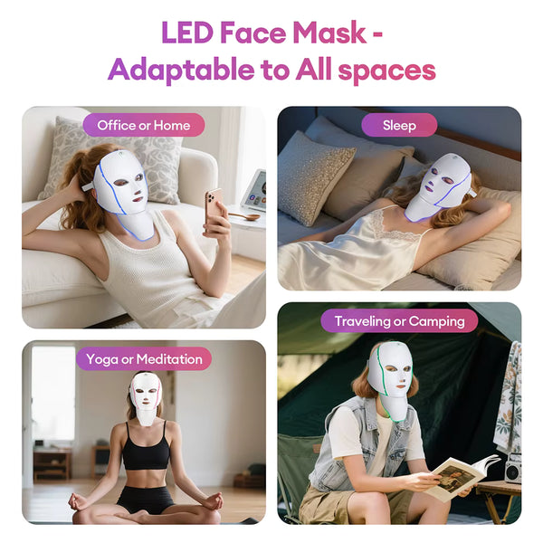 7-Color LED Face & Neck Mask | Anti-Aging Light Therapy Device