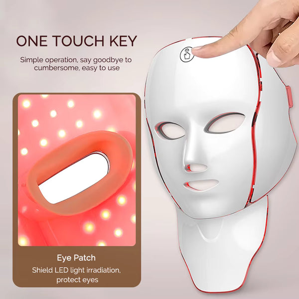 7-Color LED Face & Neck Mask | Anti-Aging Light Therapy Device