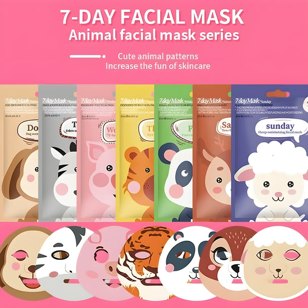 1/7 Day Facial Mask Pack, Cartoon Edition