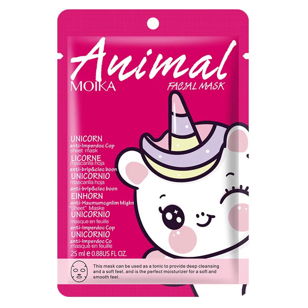 8Pcs Animal Moisturizing Face Mask Improve Roughness & Dryness Skin Care Smoothing Facial Collagen Hyaluronic Acid Sheet Masks