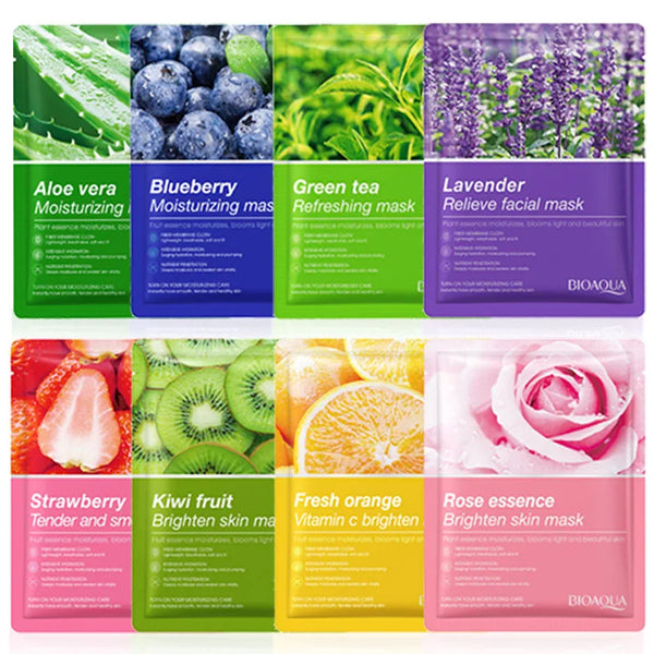 Revitalize Your Skin with 8Pcs Natural Plant Face Masks - Hydrating, Firming, and Perfect for All Skin Types!