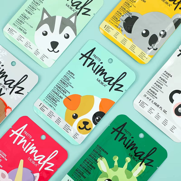 8Pcs Animal Moisturizing Face Mask Improve Roughness & Dryness Skin Care Smoothing Facial Collagen Hyaluronic Acid Sheet Masks