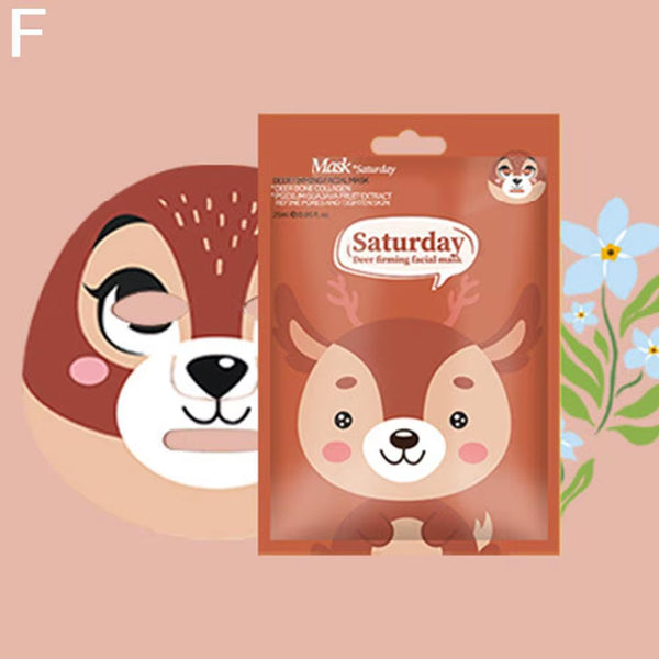 1/7Pcs Cartoon Facial Mask Deep Hydrating Sheet Mask Moisturizing Tender Skin Mask Dog Panda Pig Animal Pattern Skin Care